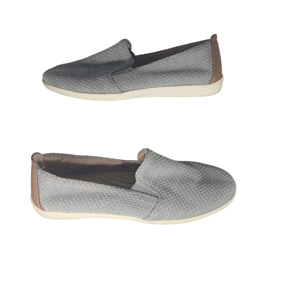 LifeStride‎ Next Level Womens 8M Grey Knit Slip On Loafers Soft System Flats
